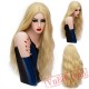 Long Wavy Wigs Cosplay Natural Women' s Blonde Wig Full Hair