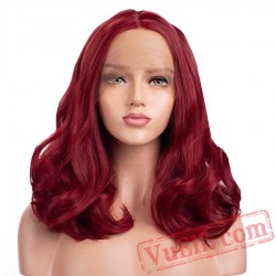 Lace Front Wig 150% Red Wig Wavy Lace Wig Hair Women