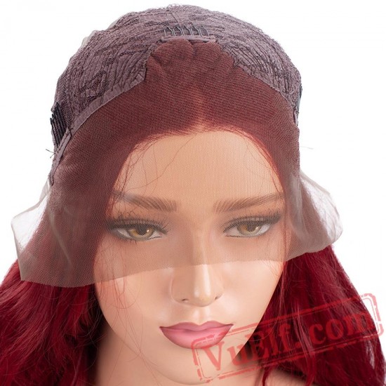 Lace Front Wig 150% Red Wig Wavy Lace Wig Hair Women