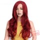 Long Red Wavy Wigs Black Women Natural Black Wave Wigs