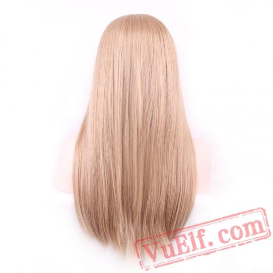 straight blonde long brown wig cosplay wigs women