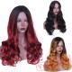 Long Wavy Red Blonde Wig Black Halloween Wigs Wave Hair Women