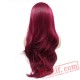 Lace Front Wig Natural Long Wave Wine Red Fully Hair Women Wigs
