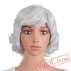 Beauty Blonde Dark Red Grey Short Curly Natural Wigs Women Hair