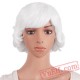 Beauty Blonde Dark Red Grey Short Curly Natural Wigs Women Hair