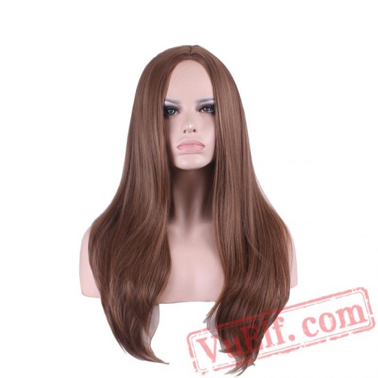 straight blonde long brown wig cosplay wigs women