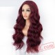 Long Burgundy Wavy Lace Front Wig Red Wine Women Wig