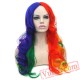 Long Curly Hair Cosplay Wigs Red Yellow Pink Women Party Hair Wig