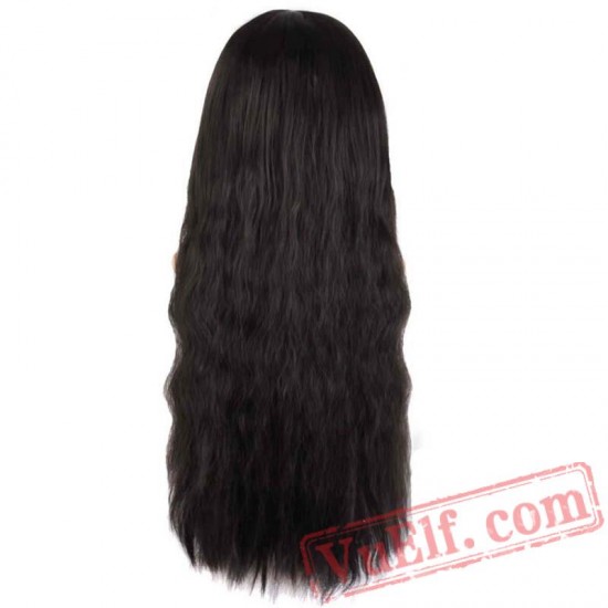 Long Kinky Curly Wigs Women Hair Black Pink Blonde Cosplay Wig