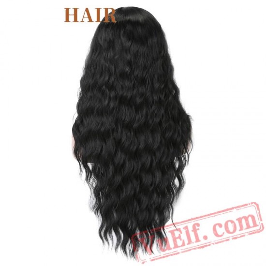 Red Black Long Water Wave Hairstyle Wigs Women Hair