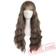 Beauty Long Curly Grey Brown Black Wig Cosplay Wigs Women