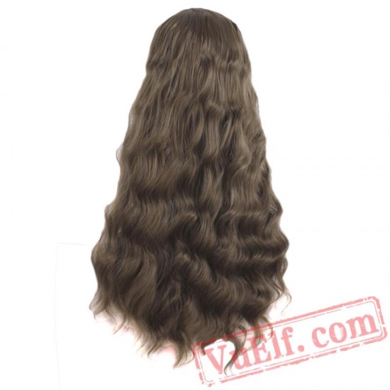 Beauty Long Curly Grey Brown Black Wig Cosplay Wigs Women