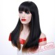 Short Black Wigs Women Flat Bangs Brown Straight Bob Wig Hair