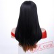 Short Black Wigs Women Flat Bangs Brown Straight Bob Wig Hair