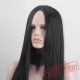 Long Black Wigs Part Straight Natural Hair