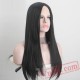 Long Black Wigs Part Straight Natural Hair