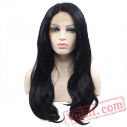 Long Natural Wave Black Wigs Lace Front Wig Women Cosplay