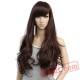 Long Loose Wave Wigs Women Black Light Dark Brown Hair Cosplay