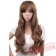 Long Loose Wave Wigs Women Black Light Dark Brown Hair Cosplay