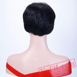 Short Black Wigs Women Natural Straight Wigs Cosplay Wigs