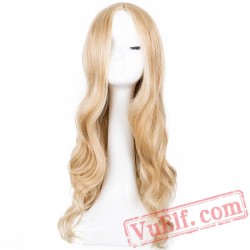 Black Long Curly Line Hair Cosplay Halloween Carnival Party