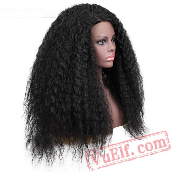 beauty Lace Front Wig Long Kinky Curly Black Wigs Women