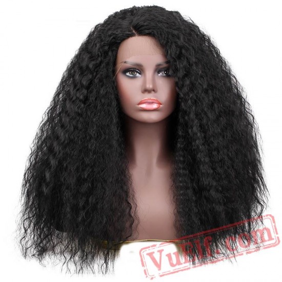 beauty Lace Front Wig Long Kinky Curly Black Wigs Women