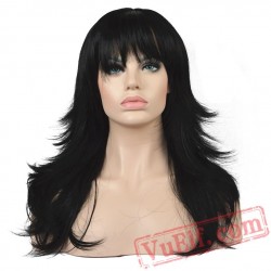 Natural Layered Long Straight Hair Brown/Black wigs women