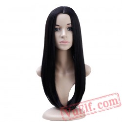 Long Straight Women Cosplay Party Wig Fashion Black Wig