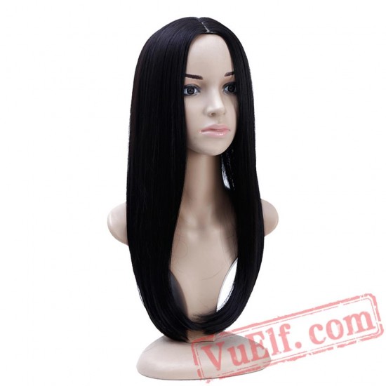 Long Straight Women Cosplay Party Wig Fashion Black Wig