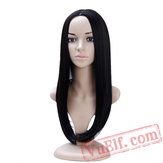 Long Straight Women Cosplay Party Wig Fashion Black Wig