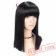 Straight Wigs Women Black Wig Bangs Natural Hair