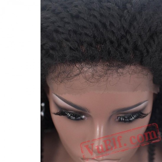 braided lace front wig African braids black wig women