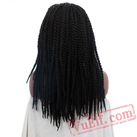 braided lace front wig African braids black wig women