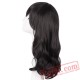 Black Wig Medium Wavy Hair Cosplay Party Women