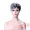 Gray Black Wig Short Curly Hair Wigs