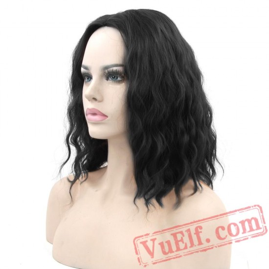 Cosplay Wig Curly BOBO Black Wigs Short Women Party Hair