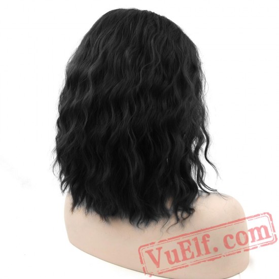 Cosplay Wig Curly BOBO Black Wigs Short Women Party Hair