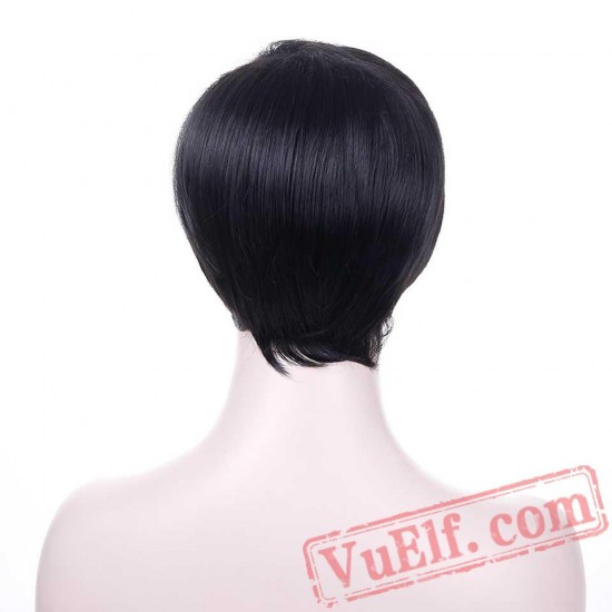 Fashion Short Black Wig Women Pixie Cut Hair Wig