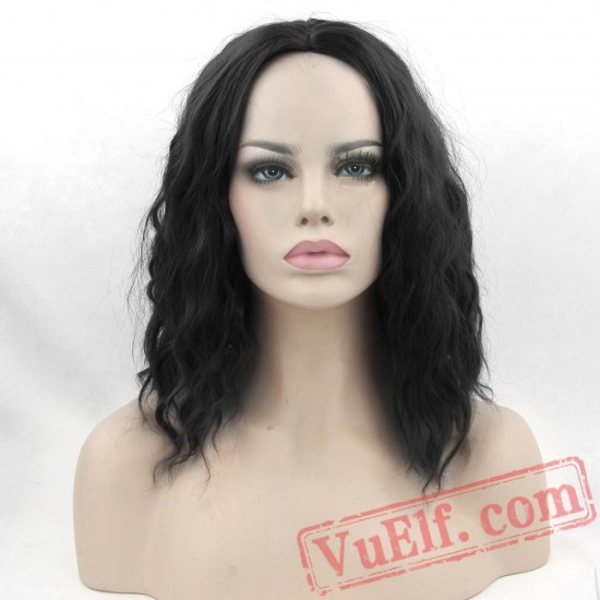 Cosplay Curly BOBO Black Wigs Short Women Party Hair