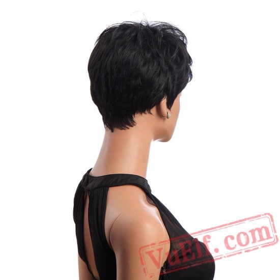 Short Black Wig Curly Hair Natural Wigs Women