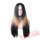 blonde/red/grey black long wig straight hair cosplay women wigs party