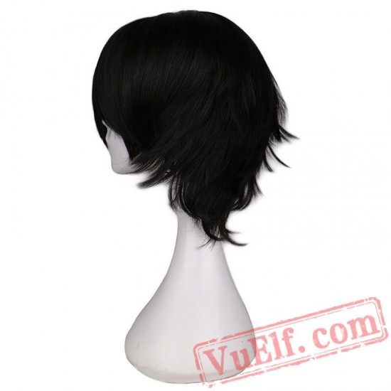 Short Straight Cosplay Wig Men Black Hair Wigs