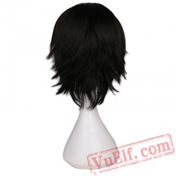 Short Straight Cosplay Wig Men Black Hair Wigs