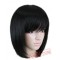 Black Wavy Hair Student Bob Peruca Pelucas Cos-play Short