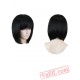 Black Wavy Hair Student Bob Peruca Pelucas Cos-play Short