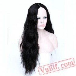 Long Kinky Culry Black Wigs Women Pink Blue Wigs