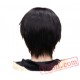 Men Boy Short Straight Cosplay Men Party Black Hair Wigs