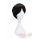 Men Boy Short Straight Cosplay Men Party Black Hair Wigs