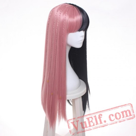 Melanie Martinez Half Black Pink Braids Hair Cosplay Wigs